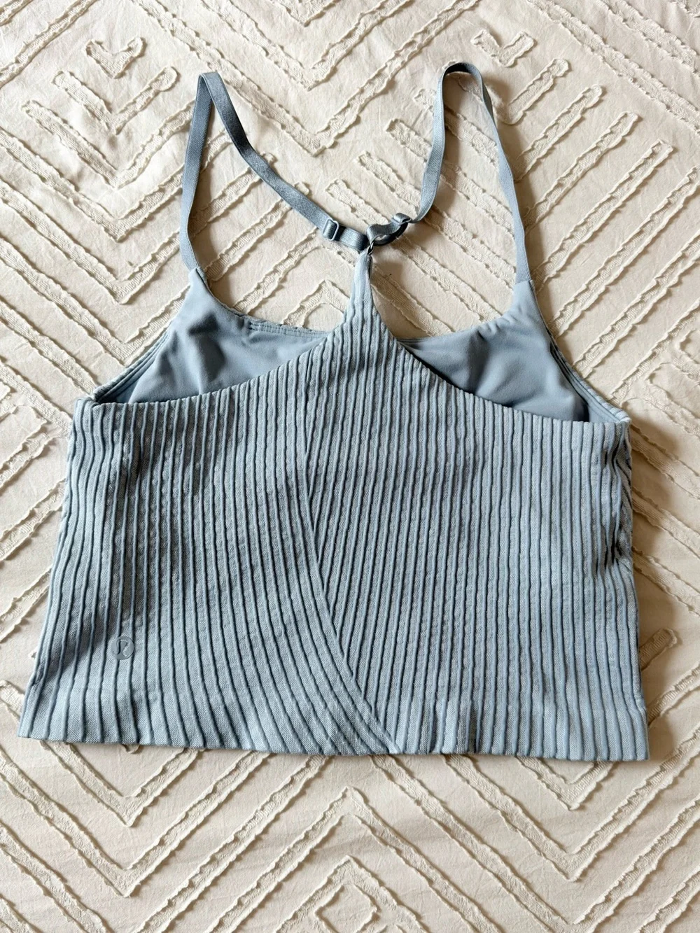 Lululemon Ribbed Cropped Tank Top in Dusty Blue - Picture 2 of 4